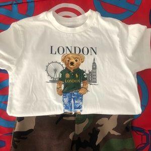 Worn once - Super Trendy White Polo Bear London Tee.